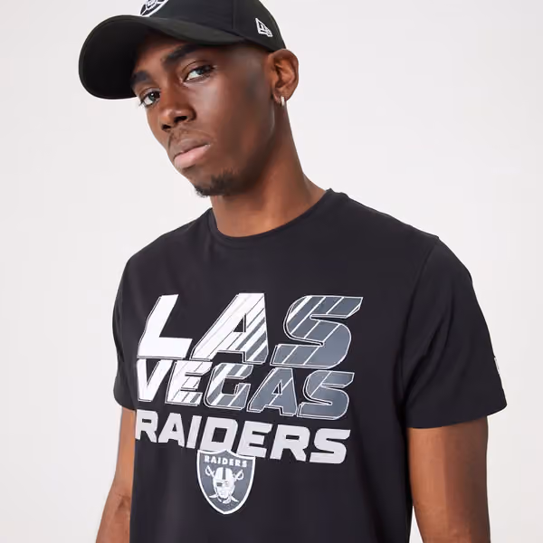Las Vegas Raiders Gradient New Era NFL T-Shirt Black view 3