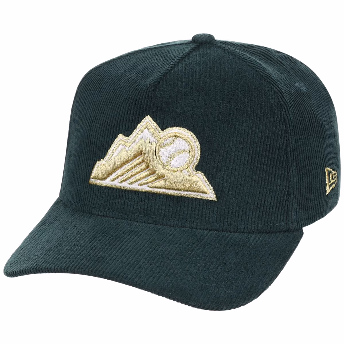 Colorado Rockies MLB Dark Green Cord FASHION CORE New Era 9FORTY A-Frame detail view