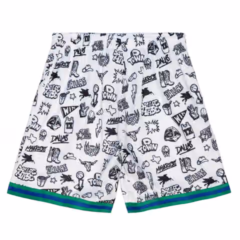 Dallas Mavericks Doodle Mitchell & Ness Swingman NBA Shorts view 2
