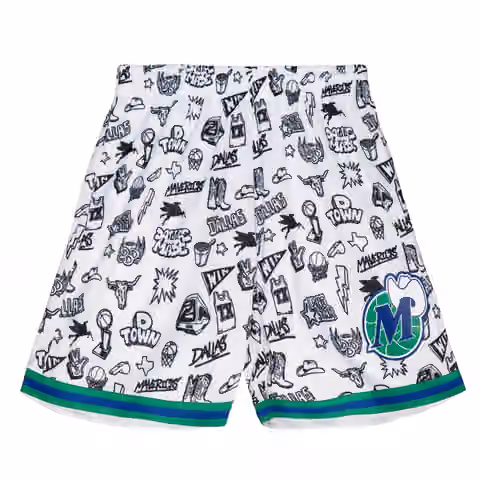 Dallas Mavericks Doodle Mitchell & Ness Swingman NBA Shorts view 1