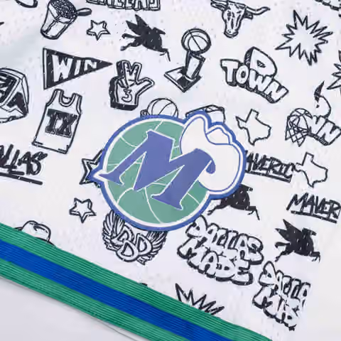Dallas Mavericks Doodle Mitchell & Ness Swingman NBA Shorts view 3