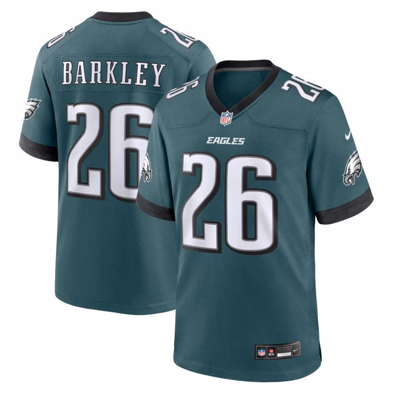 Saquon Barkley #26 Philadelphia Eagles Nike Game NFL Jersey Green (2025) view 1