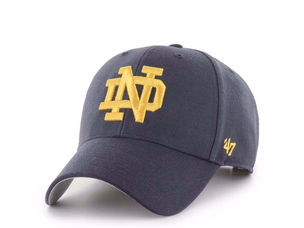47Brand Notre Dame Fighting Irish Navy MVP Strapback Hat front