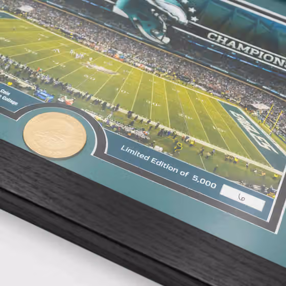 Philadelphia Eagles Team Stadium Bronze Coin Framed NFL Photo view 2