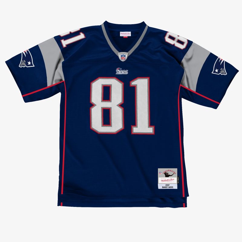 Randy Moss #81 New England Patriots 2007 Legacy Throwback NFL Jersey Navy view 2