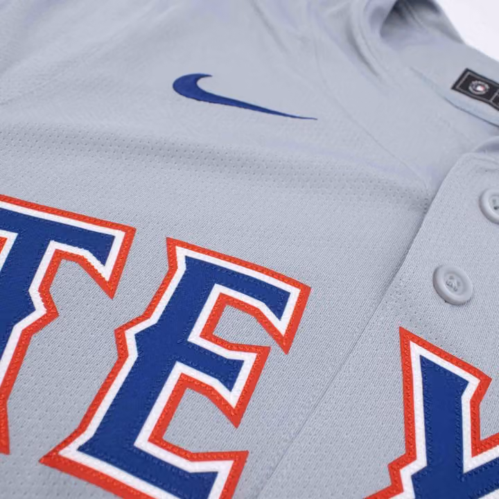 Texas Rangers Road Limited MLB Jersey Gray view 3