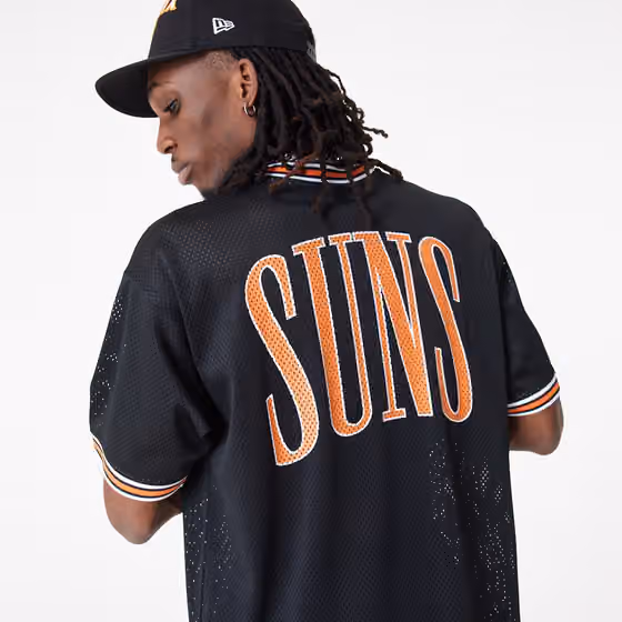 Phoenix Suns New Era Oversized NBA Mesh T-Shirt Black view 4