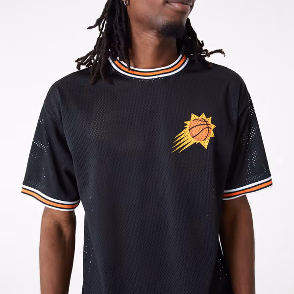 Phoenix Suns New Era Oversized NBA Mesh T-Shirt Black view 3