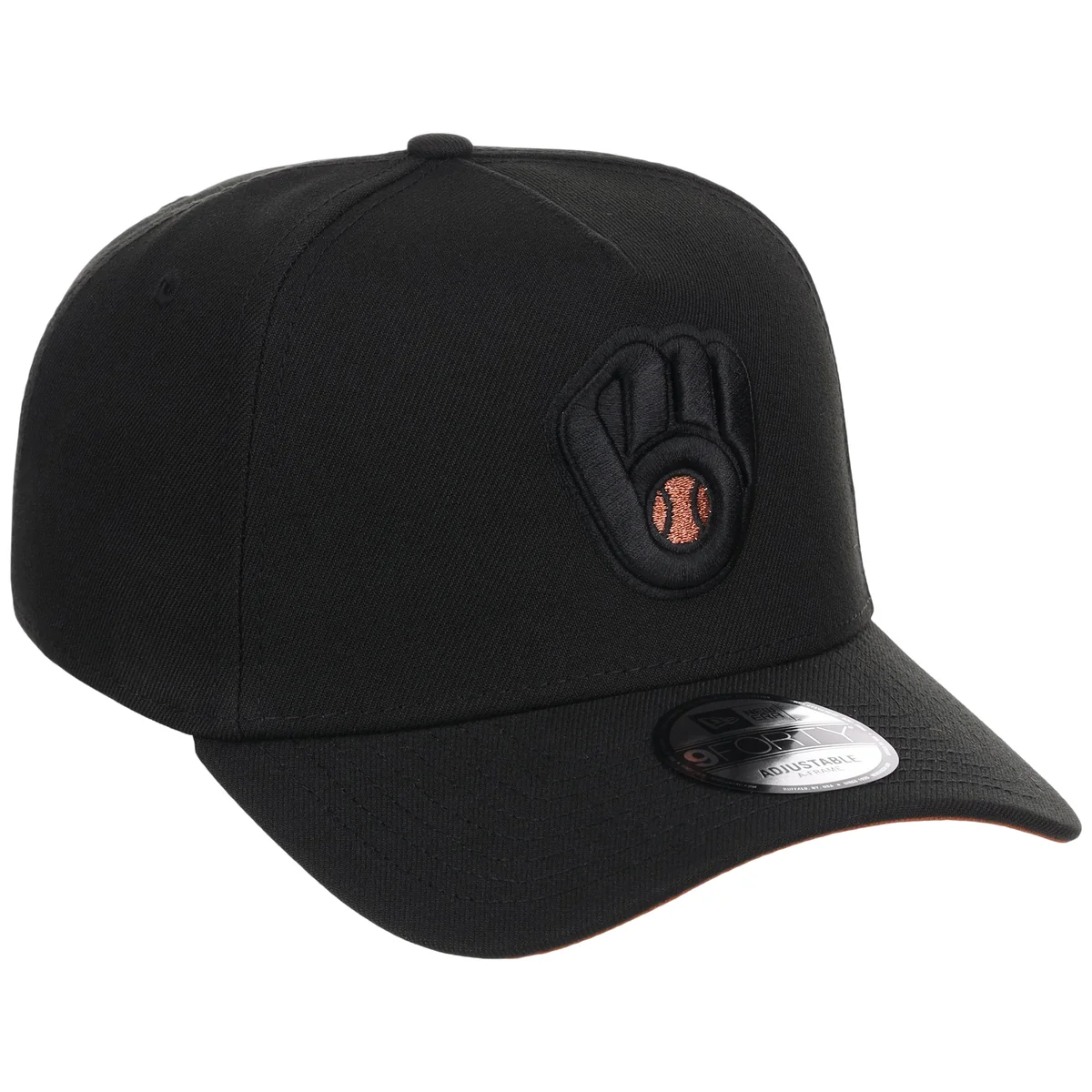 Milwaukee Brewers MLB Black x Rust FASHION CORE New Era 9FORTY A-Frame front view