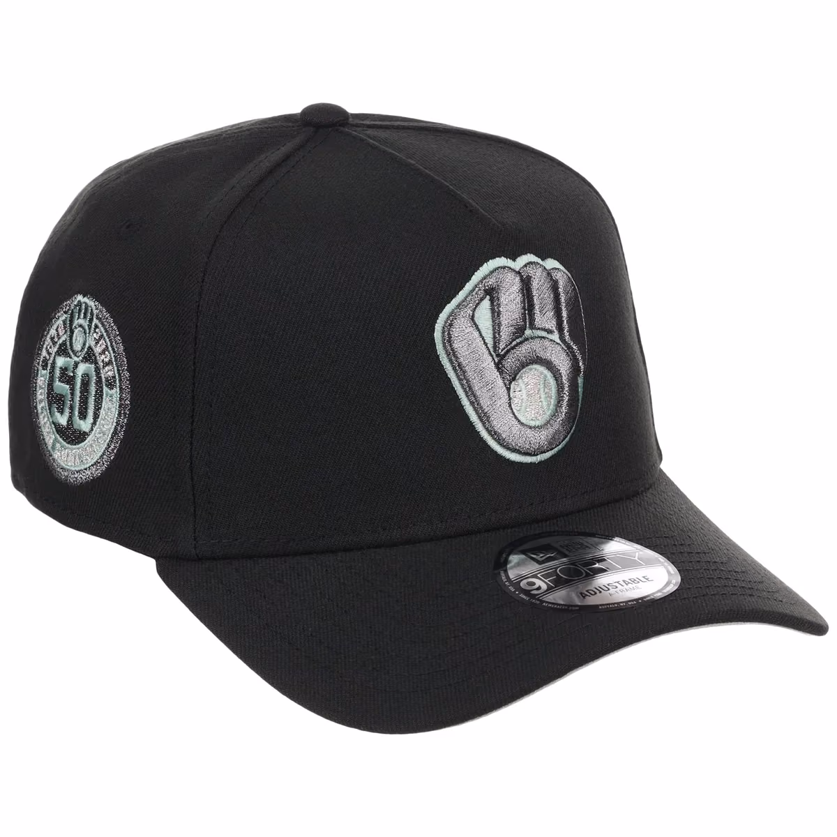 Milwaukee Brewers MLB Alpine Snow New Era 9FORTY A-Frame front view