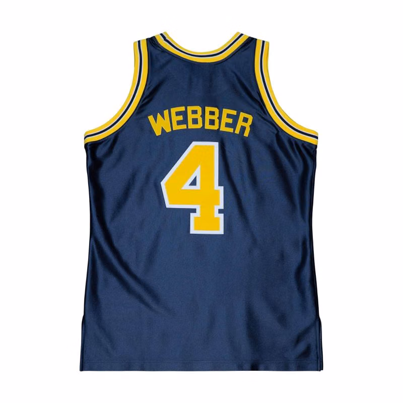 Chris Webber #4 Michigan Wolverines 1991-92 Authentic NCAA Jersey Navy view 2