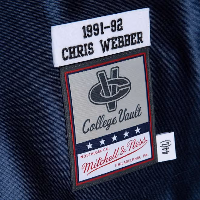 Chris Webber #4 Michigan Wolverines 1991-92 Authentic NCAA Jersey Navy view 4