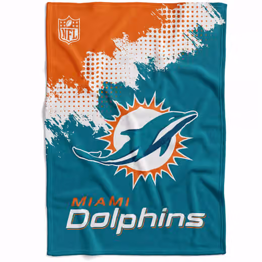Miami Dolphins Corner Fleece NFL Blanket view 1