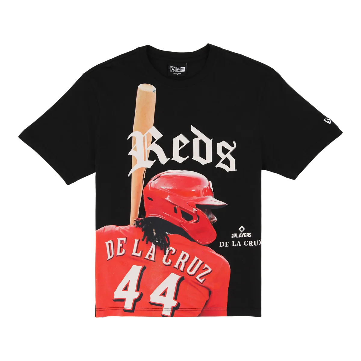 Cincinnati Reds MLB 'Batter Up' New Era T-Shirt Collection - Elly De La Cruz front view