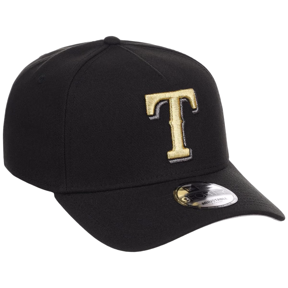 Texas Rangers MLB Black x Gold FASHION CORE New Era 9FORTY A-Frame front view
