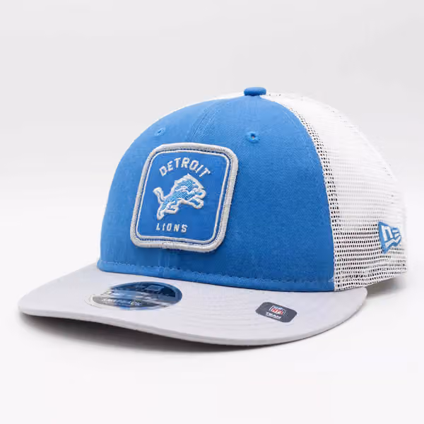 Detroit Lions Patch Trucker New Era Low Profile 9FIFTY Snapback Cap product photo