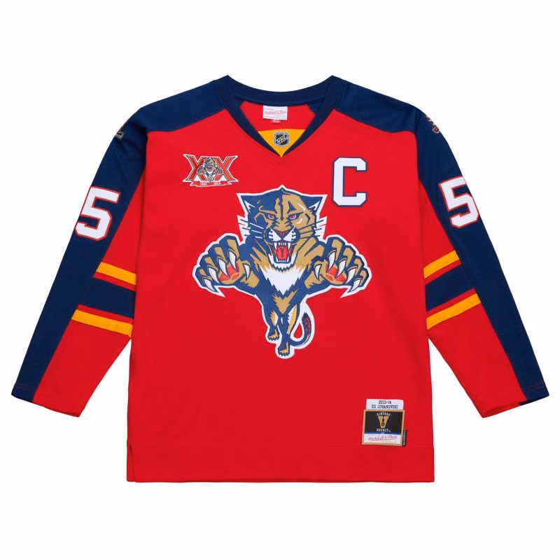 Ed Jovanovski #55 Florida Panthers 2013-14 Premium Power Play NHL Jersey Red view 2