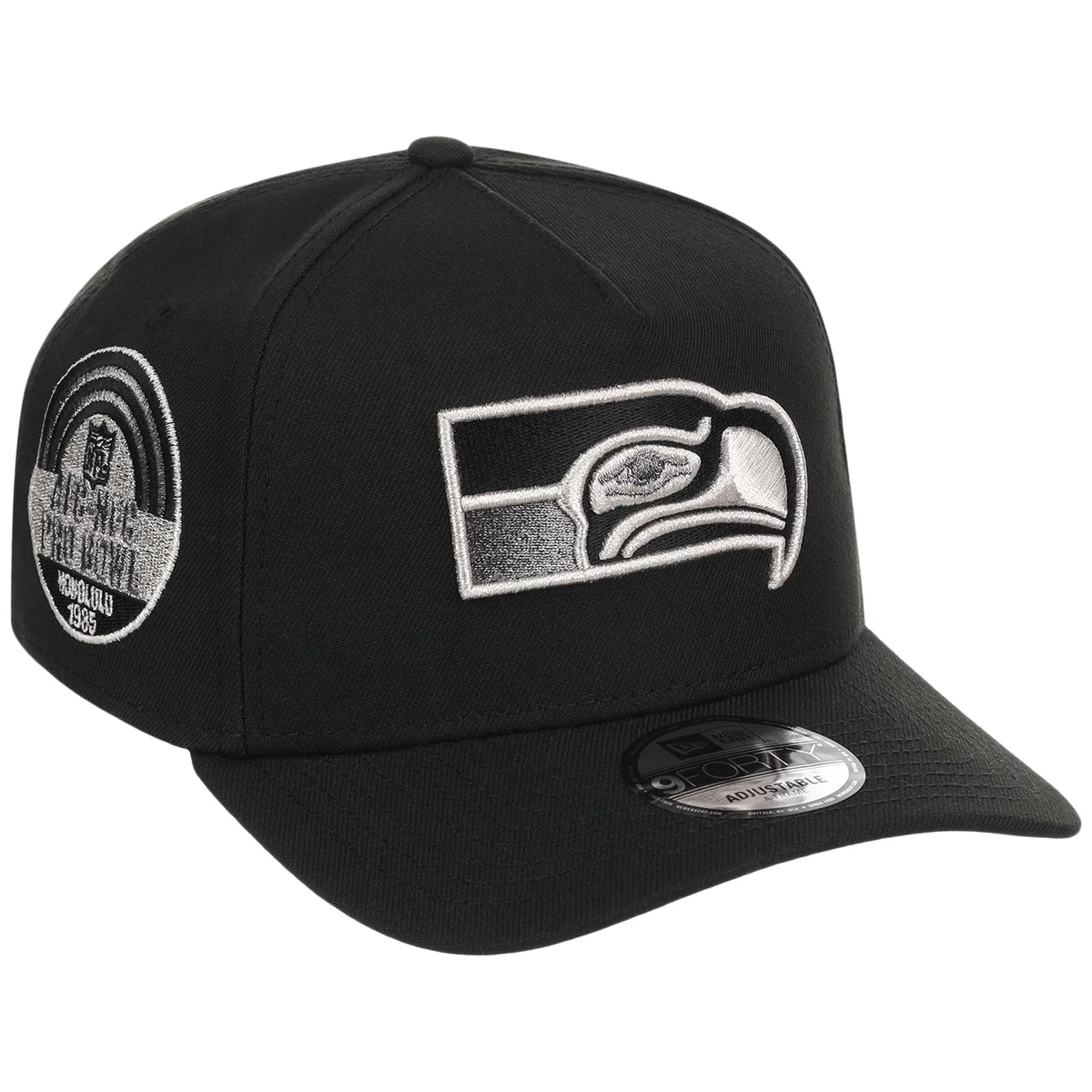 Seattle Seahawks NFL Liquid Titanium New Era 9FORTY front view