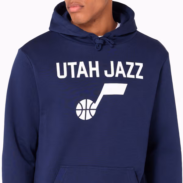 Utah Jazz Team Logo New Era Hoodie NBA Sweatshirt Navy view 3