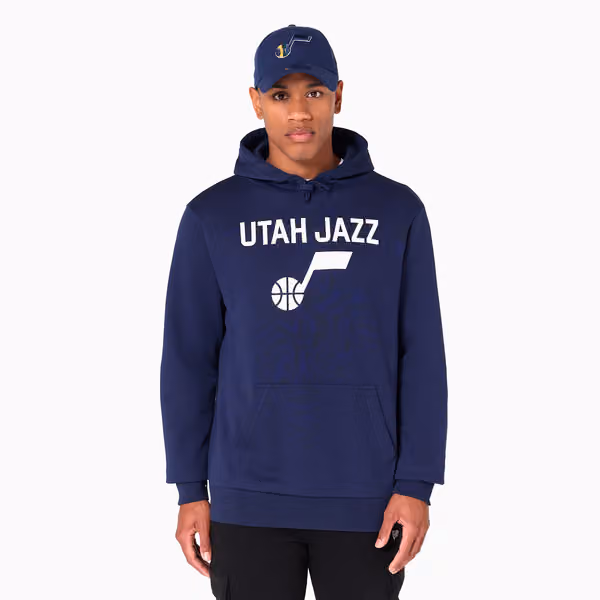 Utah Jazz Team Logo New Era Hoodie NBA Sweatshirt Navy view 1