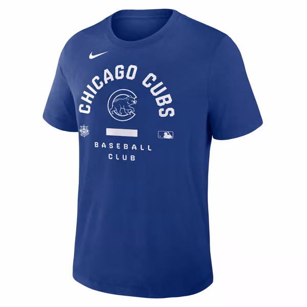 Chicago Cubs Early Work 2026 MLB Authentic Tri-Blend T-Shirt Blue view 1