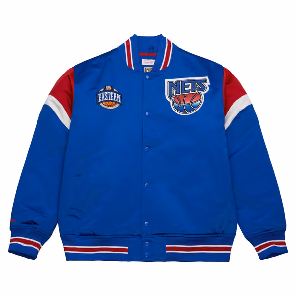 New Jersey Nets Mitchell & Ness Heavyweight Satin NBA Jacket view 1