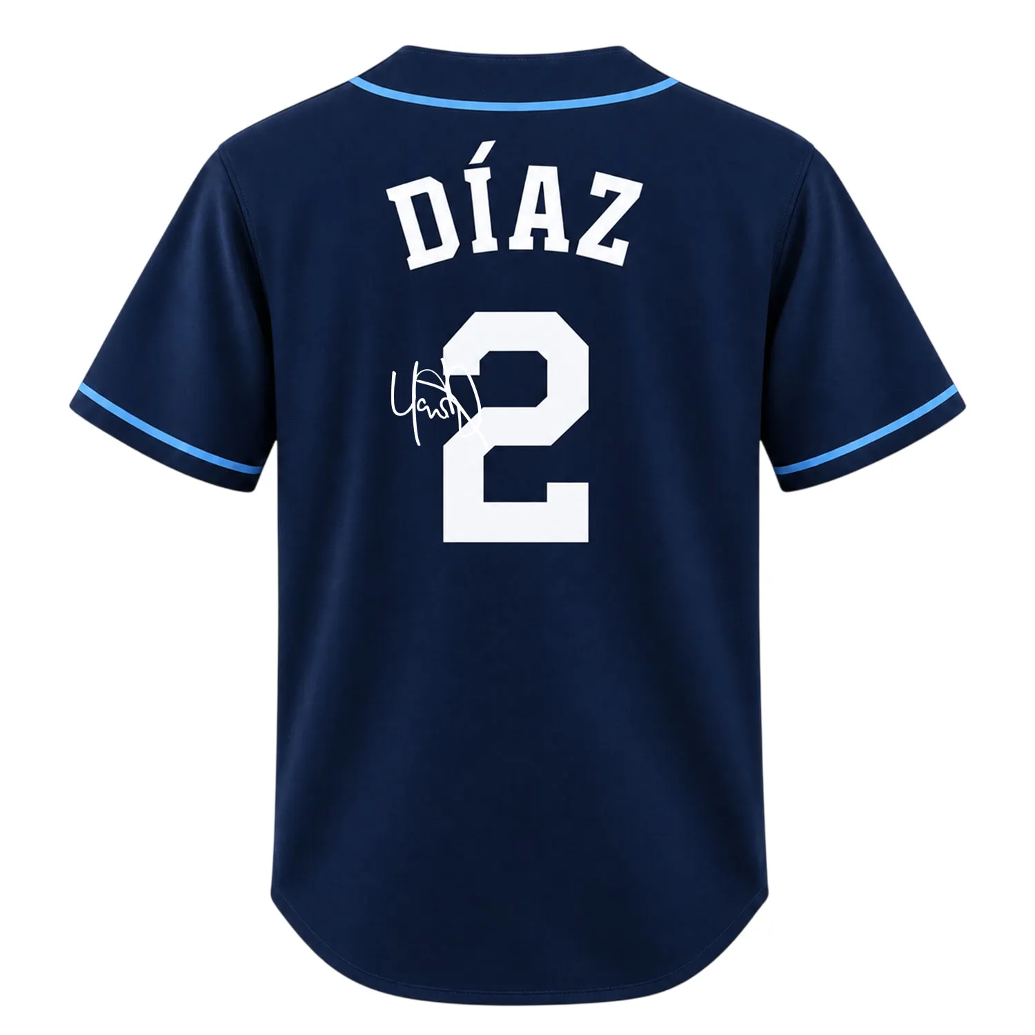 Tampa Bay Rays Yandy Diaz Navy Jersey Bold Wear