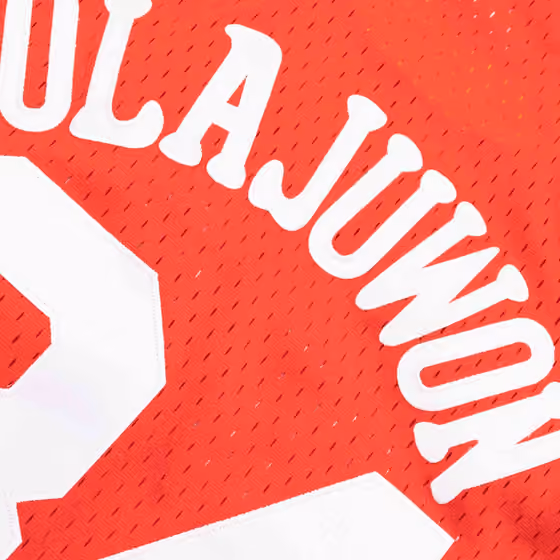 Hakeem Olajuwon #34 Houston Rockets 1993-94 Youth Swingman NBA Jersey Red (YOUTH) view 5