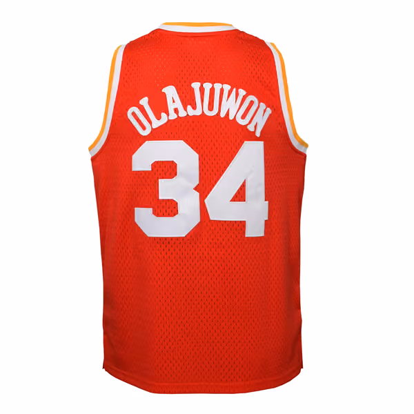Hakeem Olajuwon #34 Houston Rockets 1993-94 Youth Swingman NBA Jersey Red (YOUTH) view 3