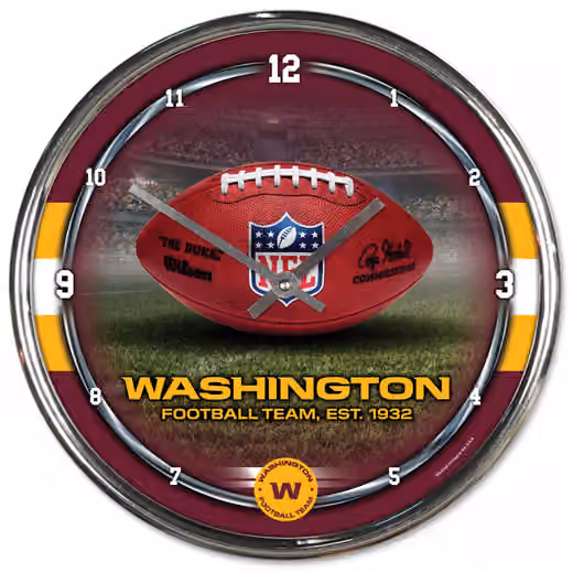 Washington Football Team WinCraft Chrome NFL Wall Clock view 1
