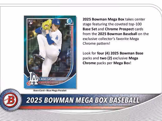2025 Bowman Baseball MLB Mega Box view 2