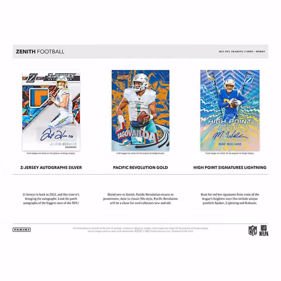 2022 Panini Zenith Football NFL Hobby Box view 3