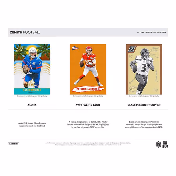 2022 Panini Zenith Football NFL Hobby Box view 4