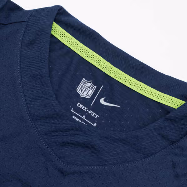 Seattle Seahawks 2022 NFL Sideline Nike Performance Player Top Navy view 5