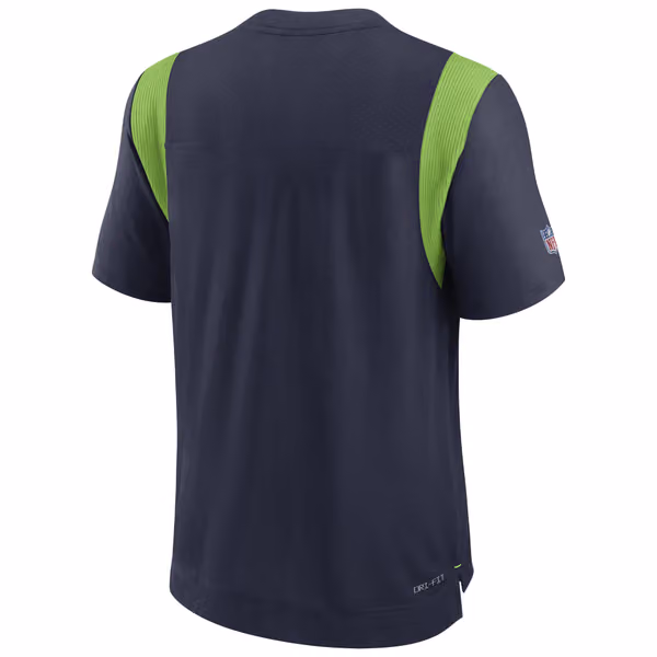 Seattle Seahawks 2022 NFL Sideline Nike Performance Player Top Navy view 3