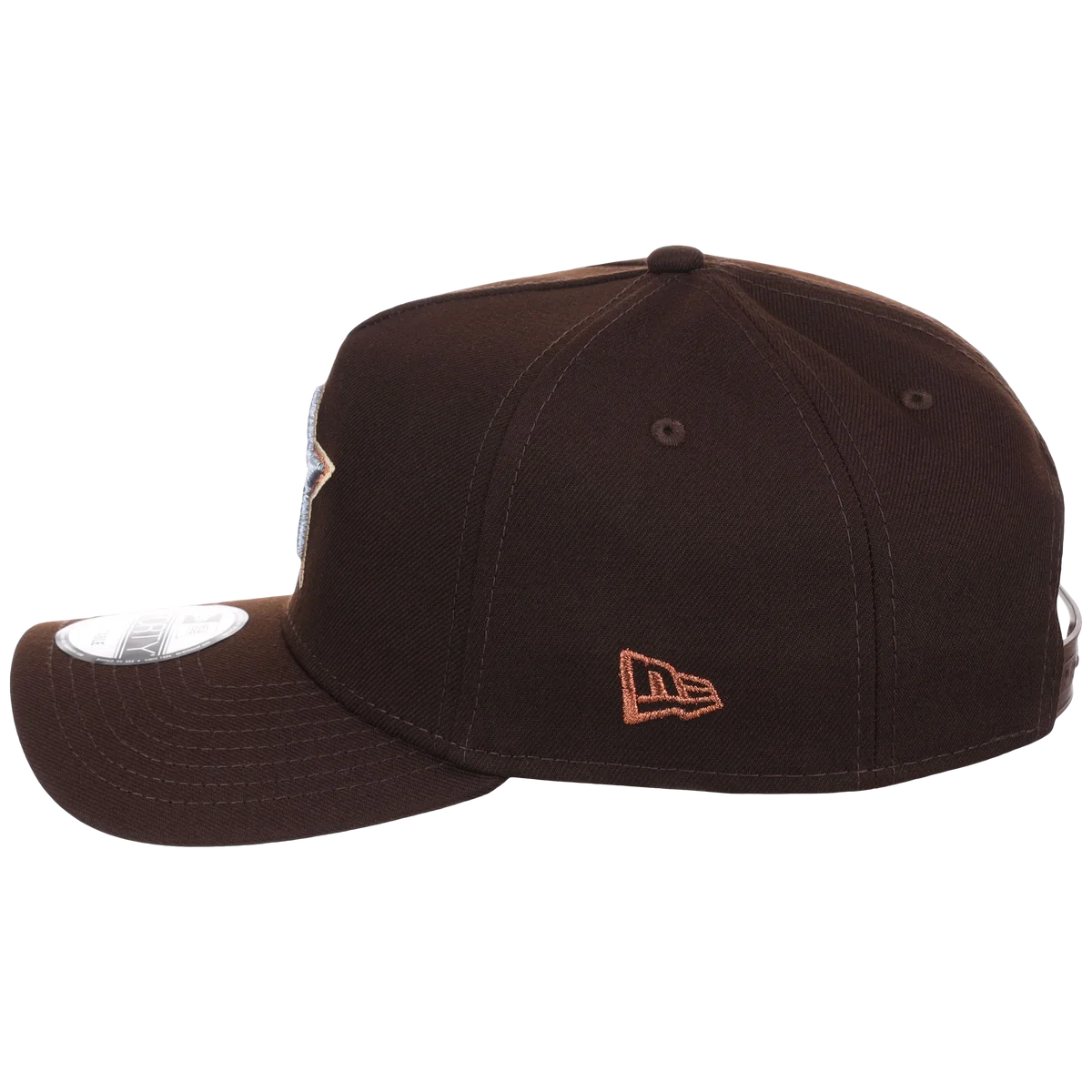 Houston Astros MLB Frosted Bark New Era 9FORTY A-Frame detail view