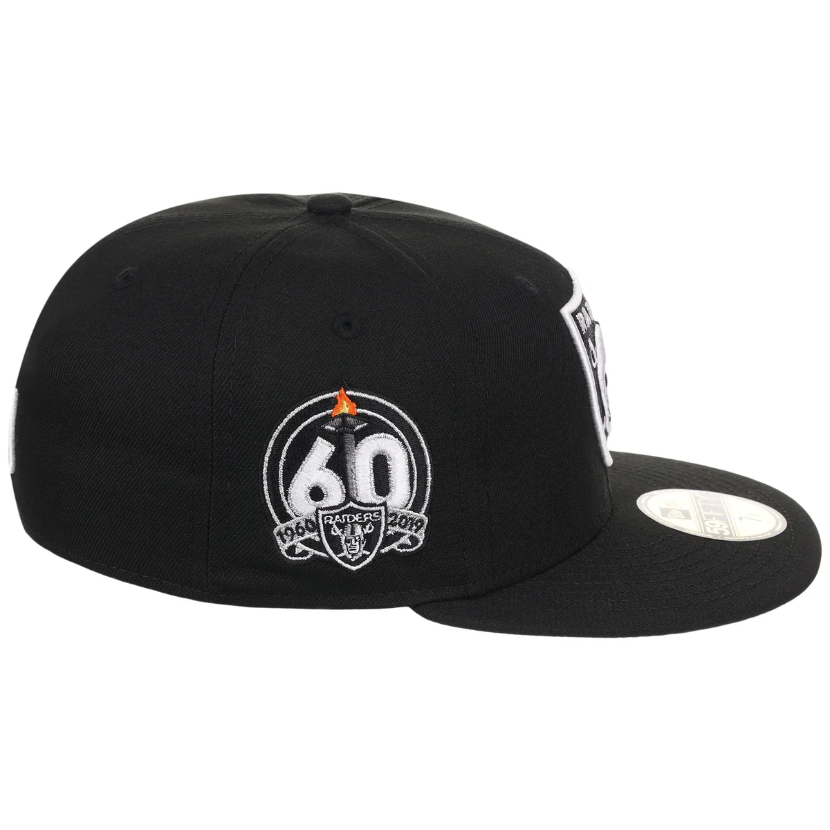 Las Vegas Raiders NFL Black Dome New Era 59FIFTY detail view