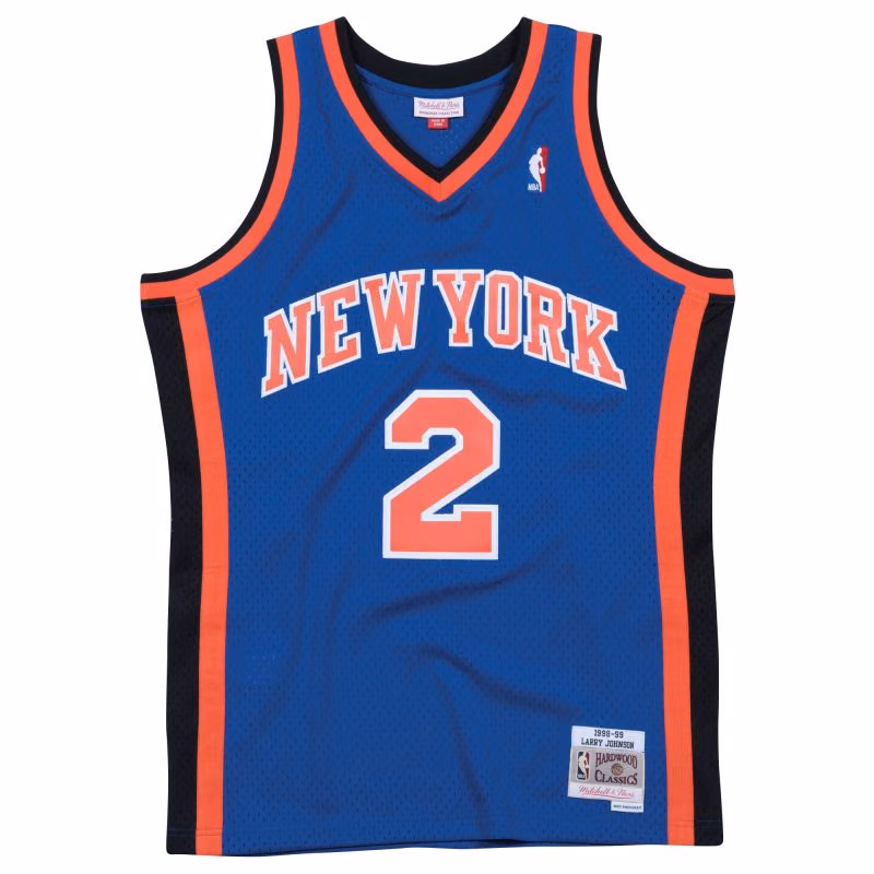 Larry Johnson #2 New York Knicks 1998-99 Mitchell & Ness Swingman NBA Jersey Blue view 1