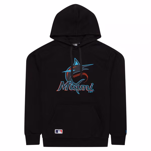Miami Marlins Team Logo MLB Hoodie Black view 1