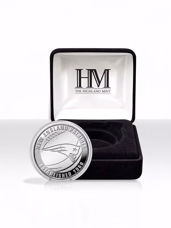 New England Patriots Silver Plated 2026 NFL Game Flip Coin view 2