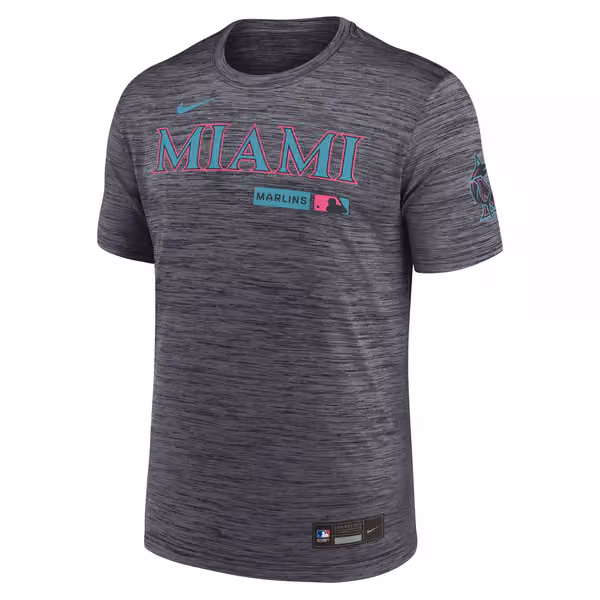 Miami Marlins City Connect 2026 MLB Authentic Velocity T-Shirt Gray view 1