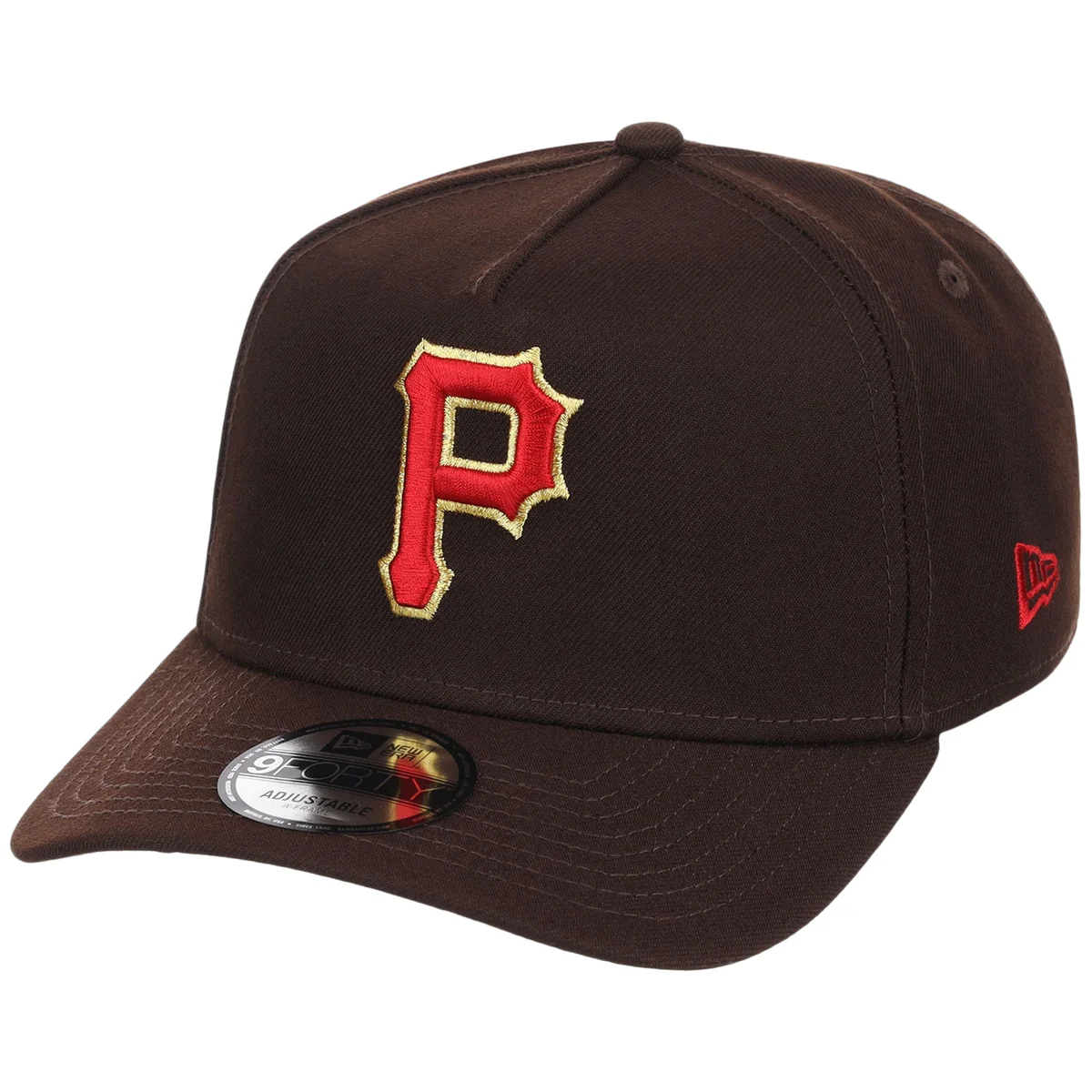 Pittsburgh Pirates MLB Burnt Wood FASHION CORE New Era 9FORTY A-Frame detail view