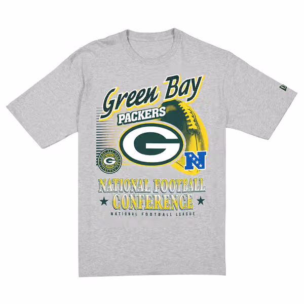 Green Bay Packers Sport Classics Oversized NFL T-Shirt Gray view 1