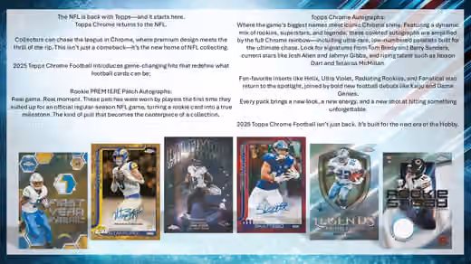 2025 Topps Chrome Football NFL Hobby Jumbo Pack view 2