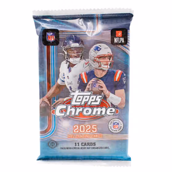 2025 Topps Chrome Football NFL Hobby Jumbo Pack view 1
