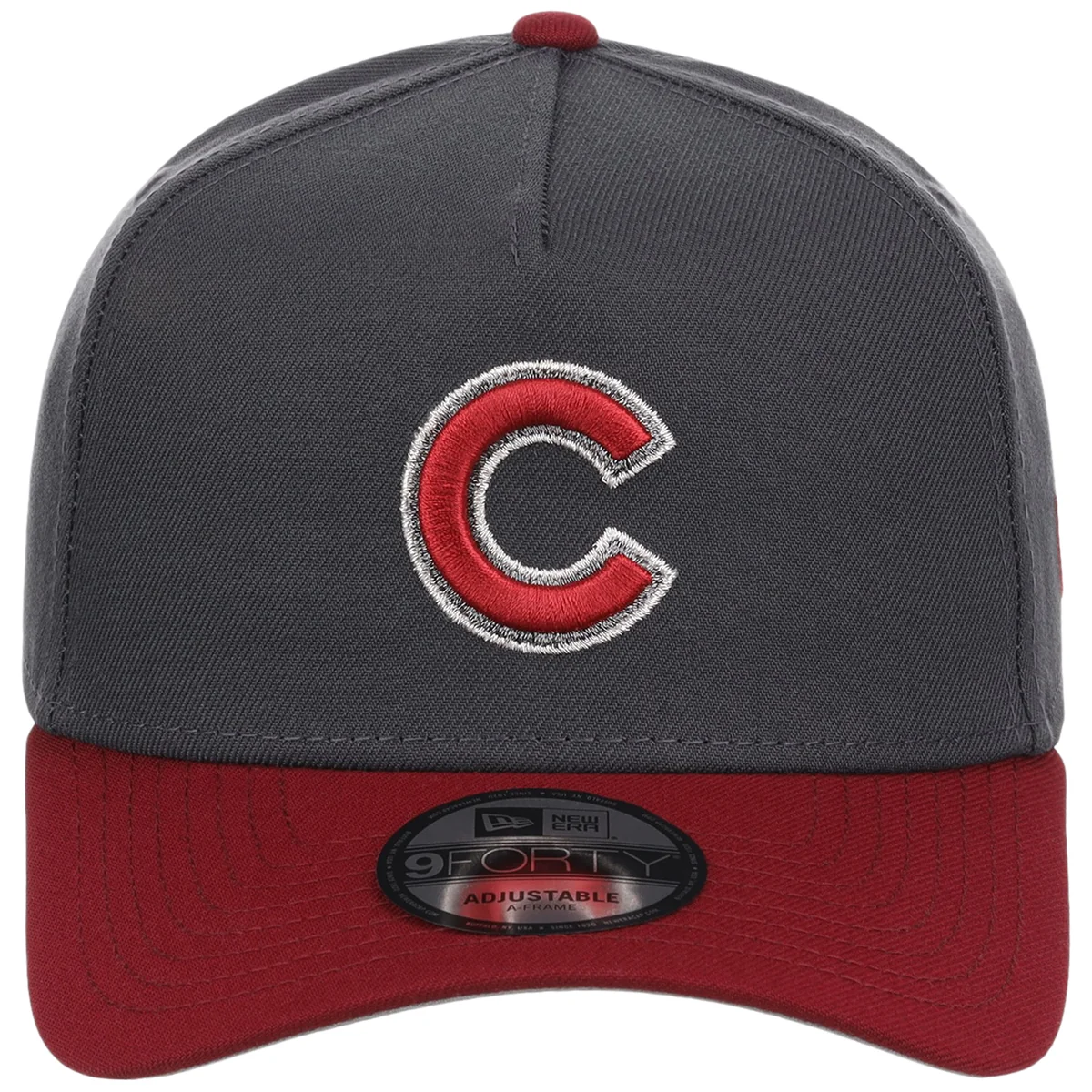 Chicago Cubs MLB Graphite x Cardinal FASHION CORE New Era 9FORTY A-Frame detail view