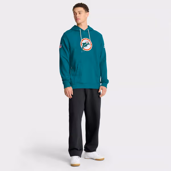Miami Dolphins 2025 NFL Sideline Nike Vintage Alternate Hoodie Aqua view 4
