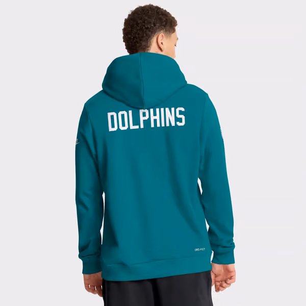 Miami Dolphins 2025 NFL Sideline Nike Vintage Alternate Hoodie Aqua view 3