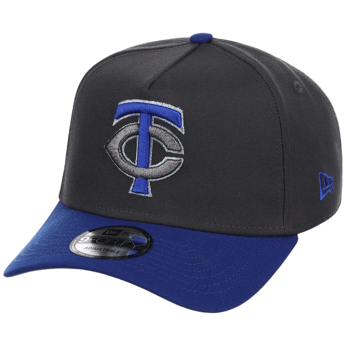 Minnesota Twins MLB Graphite x Royal FASHION CORE New Era 9FORTY A-Frame detail view