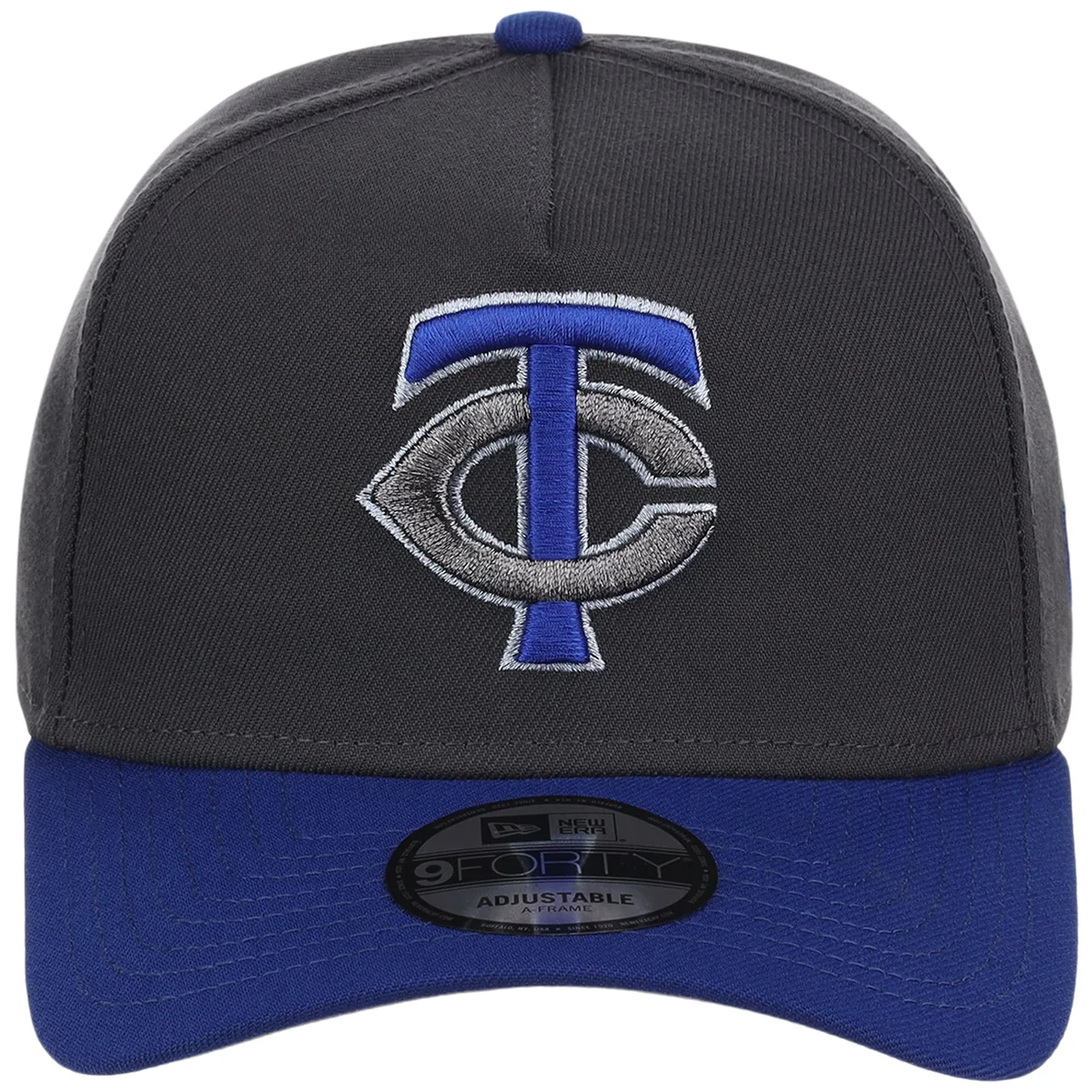 Minnesota Twins MLB Graphite x Royal FASHION CORE New Era 9FORTY A-Frame detail view